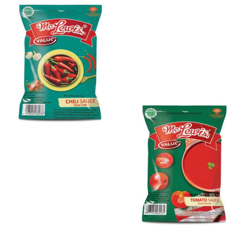 

Mc Lewis Tomato Sauce&Chili Sauce | Mc Lewis Saus Tomat&Sambal 1kg