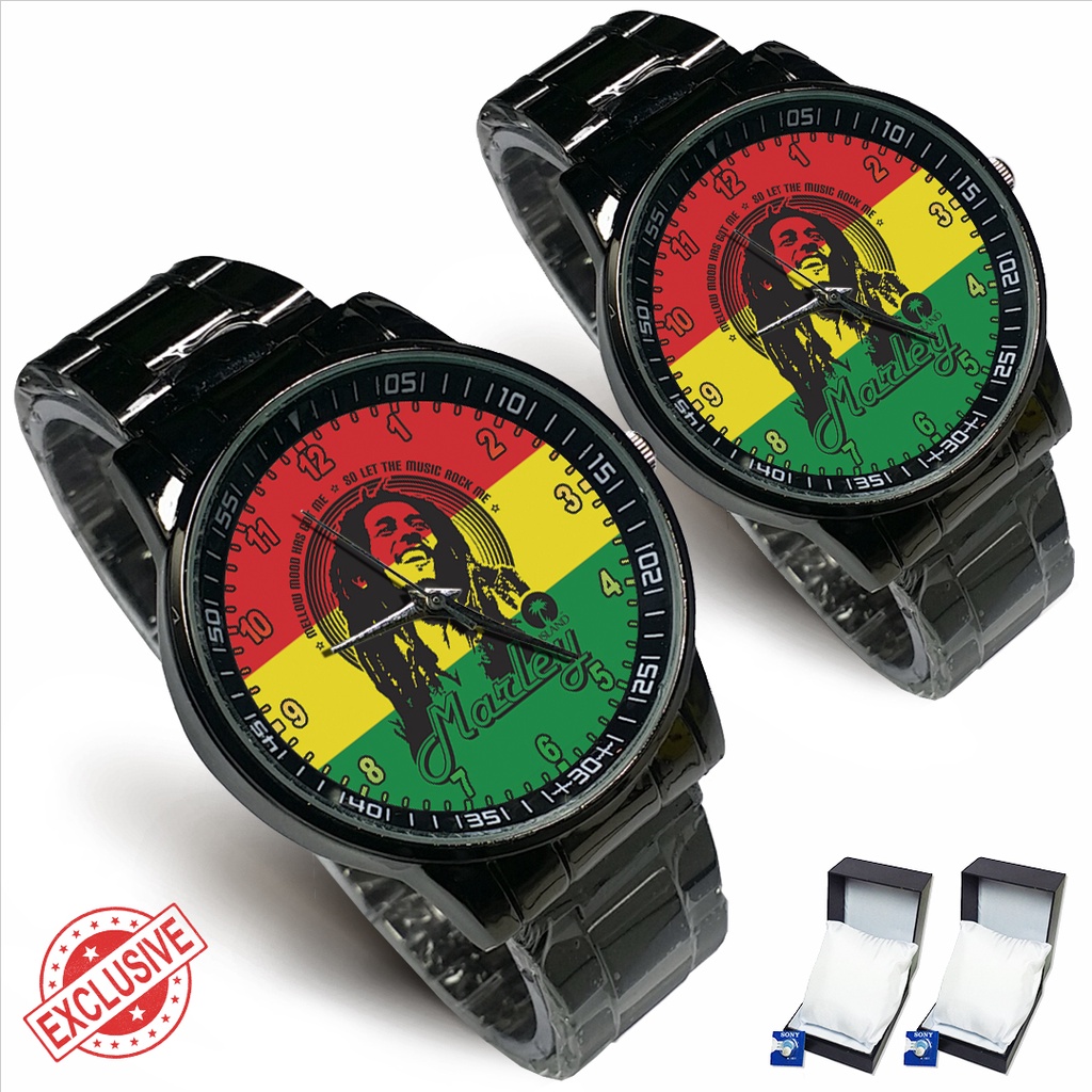 Jam Tangan Rantai Couple BOB MARLEY JAMAICA - 3 (Awesome)