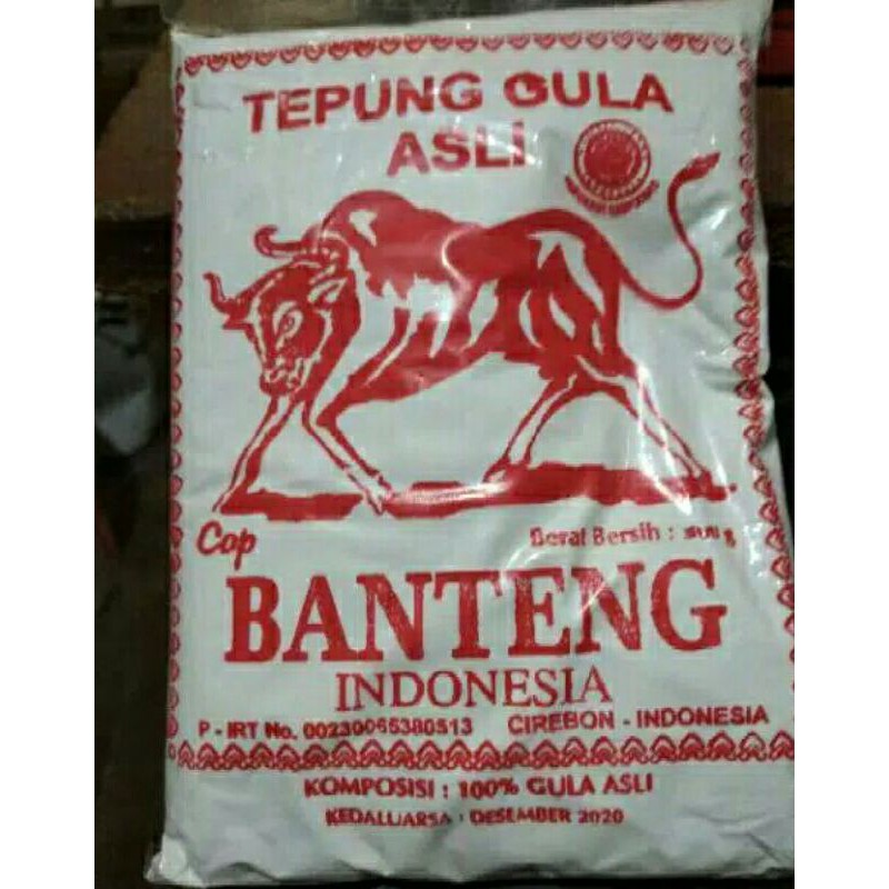 Tepung gula asli Cirebon cap banteng 500 gram
