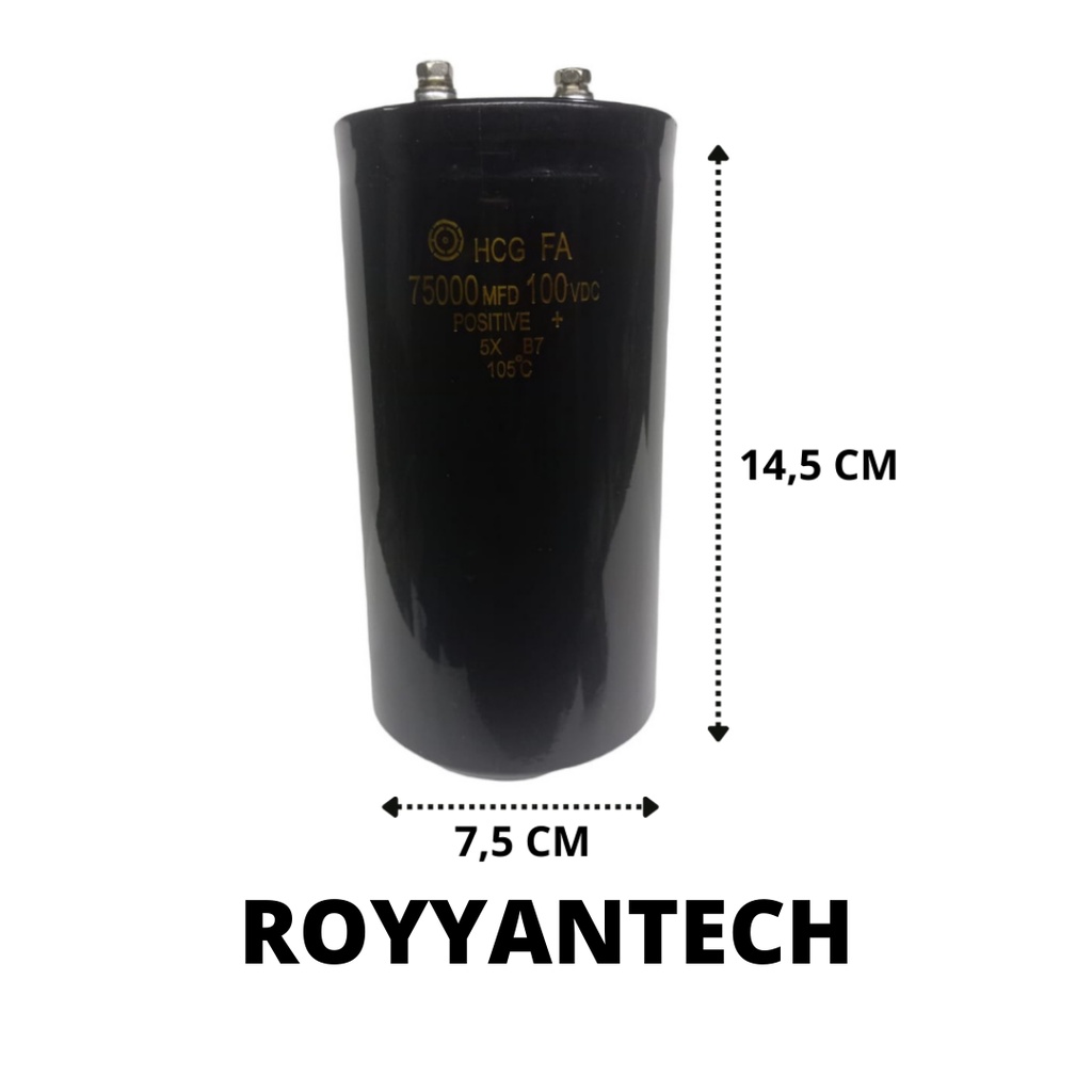 ELCO 75.000 UF 100 V DC ELKO 75.000 MFD 100 VOLT DC CAPACITOR BESAR