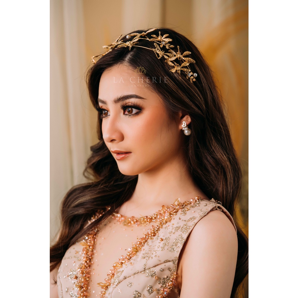 La Cherie Couture Yara Gold Headpiece Hairpiece