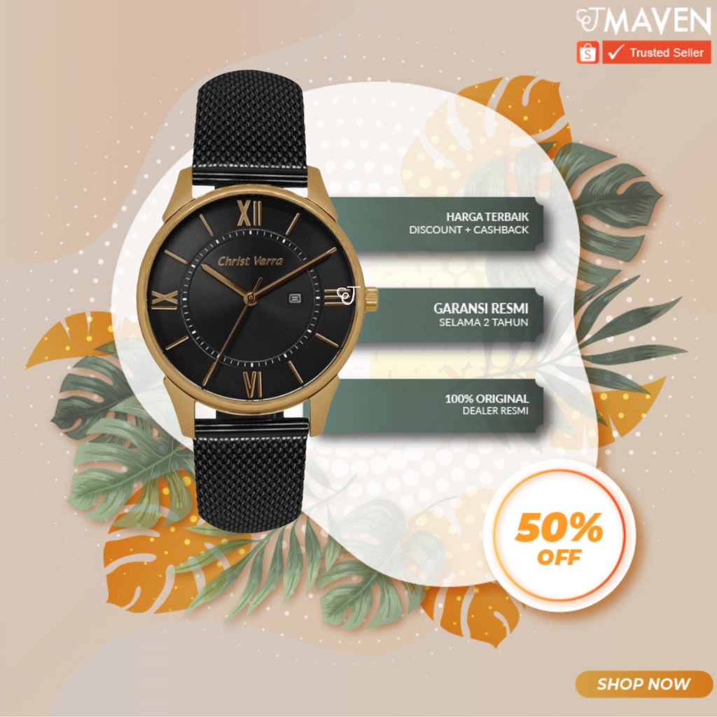 Jam Tangan Christ Verra CV 71151 G-48 BLK