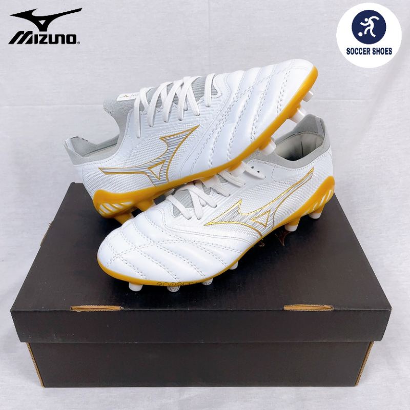 SEPATU BOLA MIZUNO MORELIA NEO 3 BETA ELITE WHITE GOLD FG
