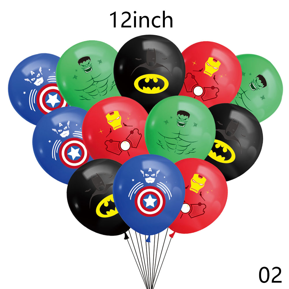 8 / 10 / 12 / 16 Pcs Balon Lateks Desain Batman Iron Man Hulk Ukuran 12 Inch Untuk Dekorasi Pesta