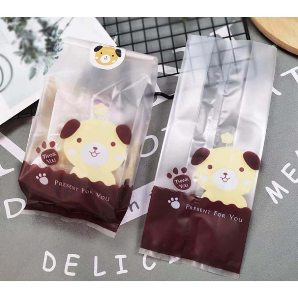 5pcs Gusset 8.5x22cm XXL Kantong Kue Cookies Bag Kantong Kemasan Permen Snack Gusset