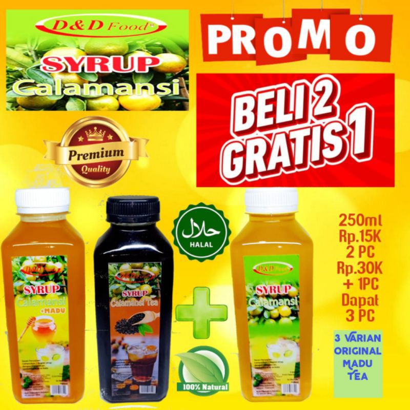 

(PROMO BELI 2 GRATIS 1 = 3pcs) Sirup Kalamansi / Sirup Jeruk Kunci / Lemoncui 250ml