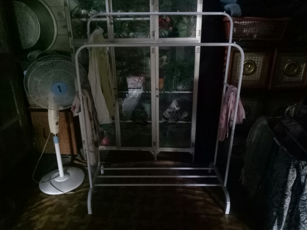 Double Row Windproof Clothes Hanger Gantungan Baju Hanger Baju Standing Hanger Jemuran Baju A732