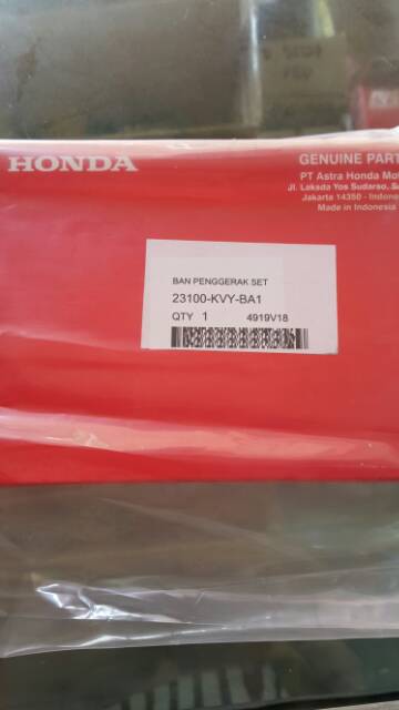 V Belt Set Van Belt Set Ban Penggerak Set Honda Beat Carbu 23100 KVY BA1