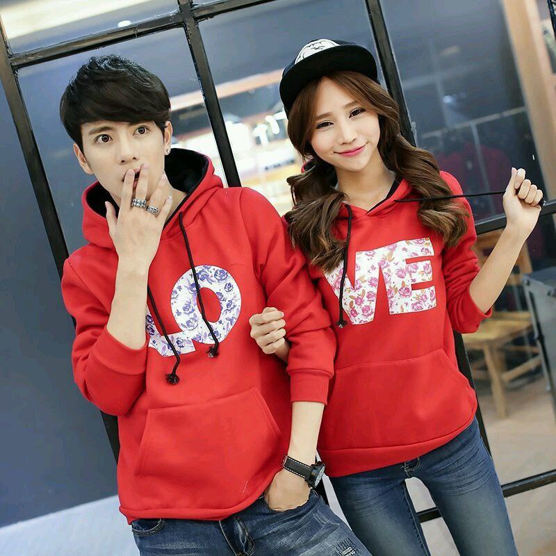 SWEATER COUPLE LOVE SEPASANG HOODIE PRIA WANITA / KASUAL TERLARIS / ATASAN