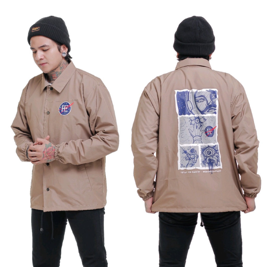 JAKET PRIA - JAKET COACH SALVIO HEXIA - JAKET WINDBREAKER - JAKET PARASUT PRIA - JAKET PARASUT-Cream Nasa