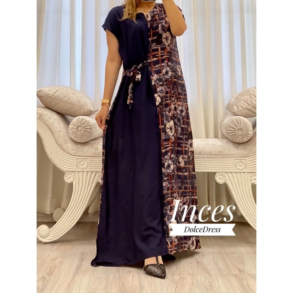 Daster Arab DOLCE INCES Original Label Dress Rayon Super-DIZA: NAVY