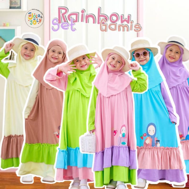 Set Gamis Rainbow Jola n Joly | Reseller Gamis Anak