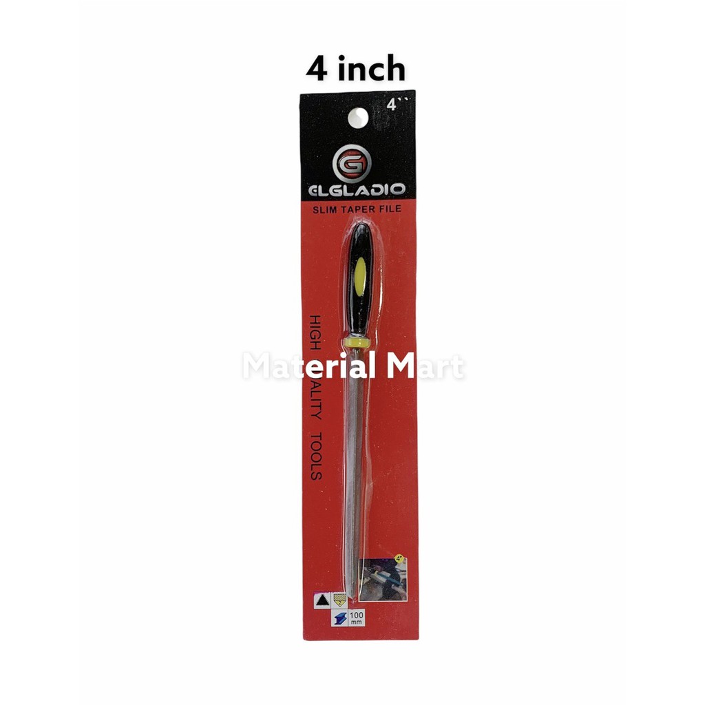 Kikir Segitiga Gagang Karet | Kikir 4 Inch | Pengasah Gergaji 4&quot; MURAH | Material Mart