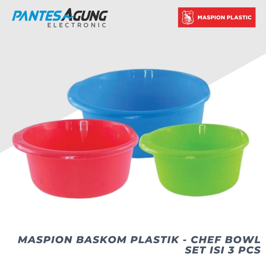 Maspion Baskom Plastik - Chef Bowl Set Isi 3 pcs