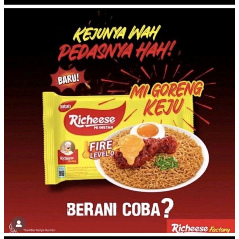 

Ready stok VIRAL Mie Richeese mie goreng keju fire level 0