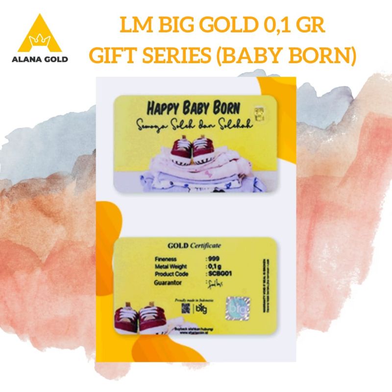 Logam Mulia Non Antam Big Gold 0,1 gram Gift Series (Baby Born)