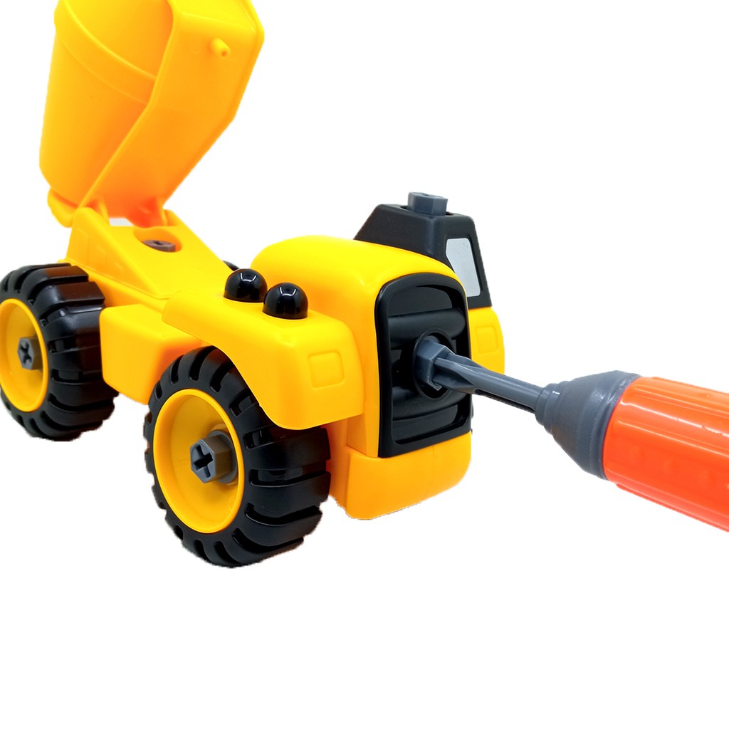 Toy Addict DIY Mobil Konstruksi Traktor Buldozer Beko Mainan Anak Laki