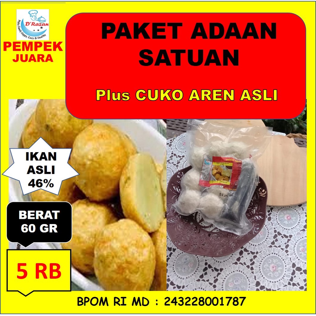 

Pempek Adaan Kecil Satuan/ Pempek Palembang Asli/ Empek-empek Palembang Enak