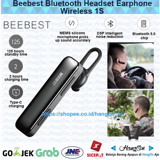 Beebest Bluetooth Headset Earphone Wireless Handsfree 1S Car Mobil