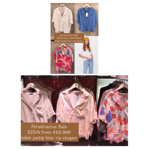 Ready Jastip Jasa Titip Outer Oversize Print Shirt Crop Top Kemeja Shortsleeve Blouse Atasan Cewek R