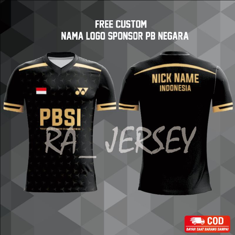 Jual CUSTOM Jersey Badminton Free Nama Logo Sponsor PB Negara | Shopee ...