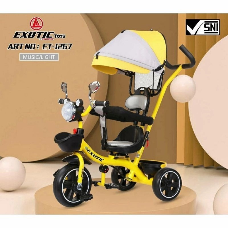 Sepeda Anak Bayi Balita Roda 3 Tricycle Exotic ET1267 Music Light By Pacific-2