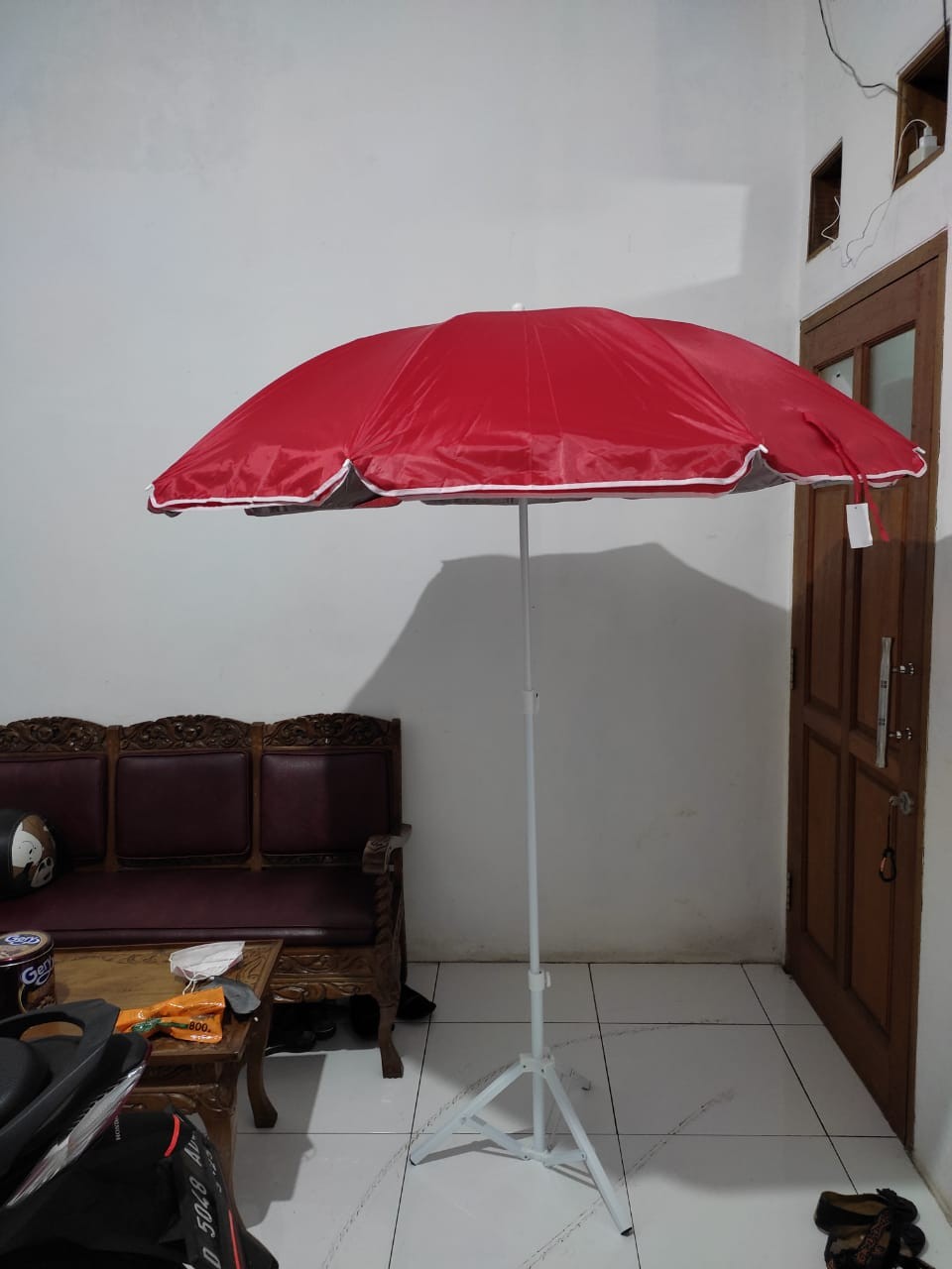 Payung Tenda Pantai 170cm Polos Double (2 Lapis/ 2 Layer/2 Helai) Anti-uv