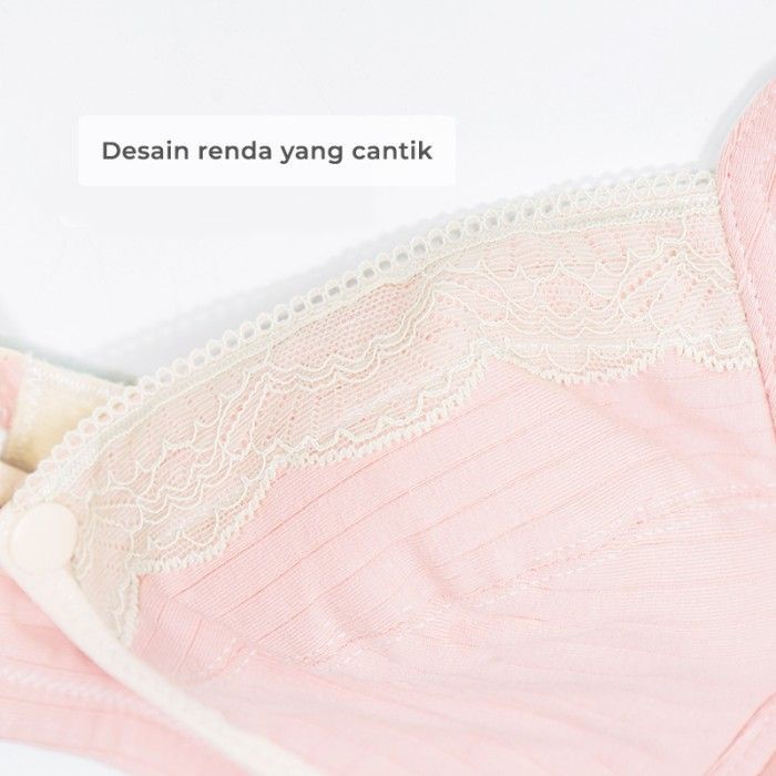 Mooimom BH Menyusui Bra Buka Depan Lace Front Buckle Maternity &amp; Nursing Bra  B13301