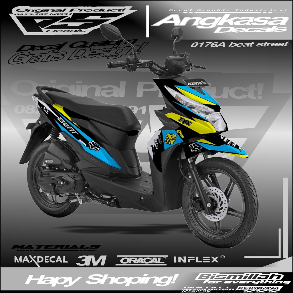 0176A DECALS STIKER FULLBODY CUSTOM MOTOR BEAT STREET 2019