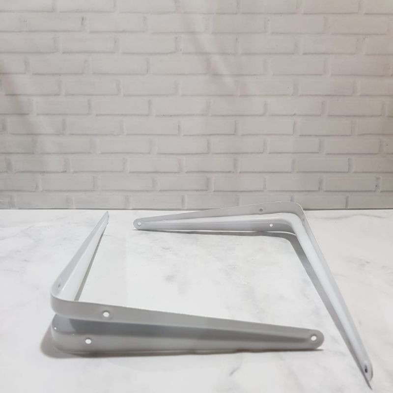 ( 2 PCS ) SIKU BESI L 12&quot; x 14&quot; / SHELF BRACKET / SIKU RAK PUTIH