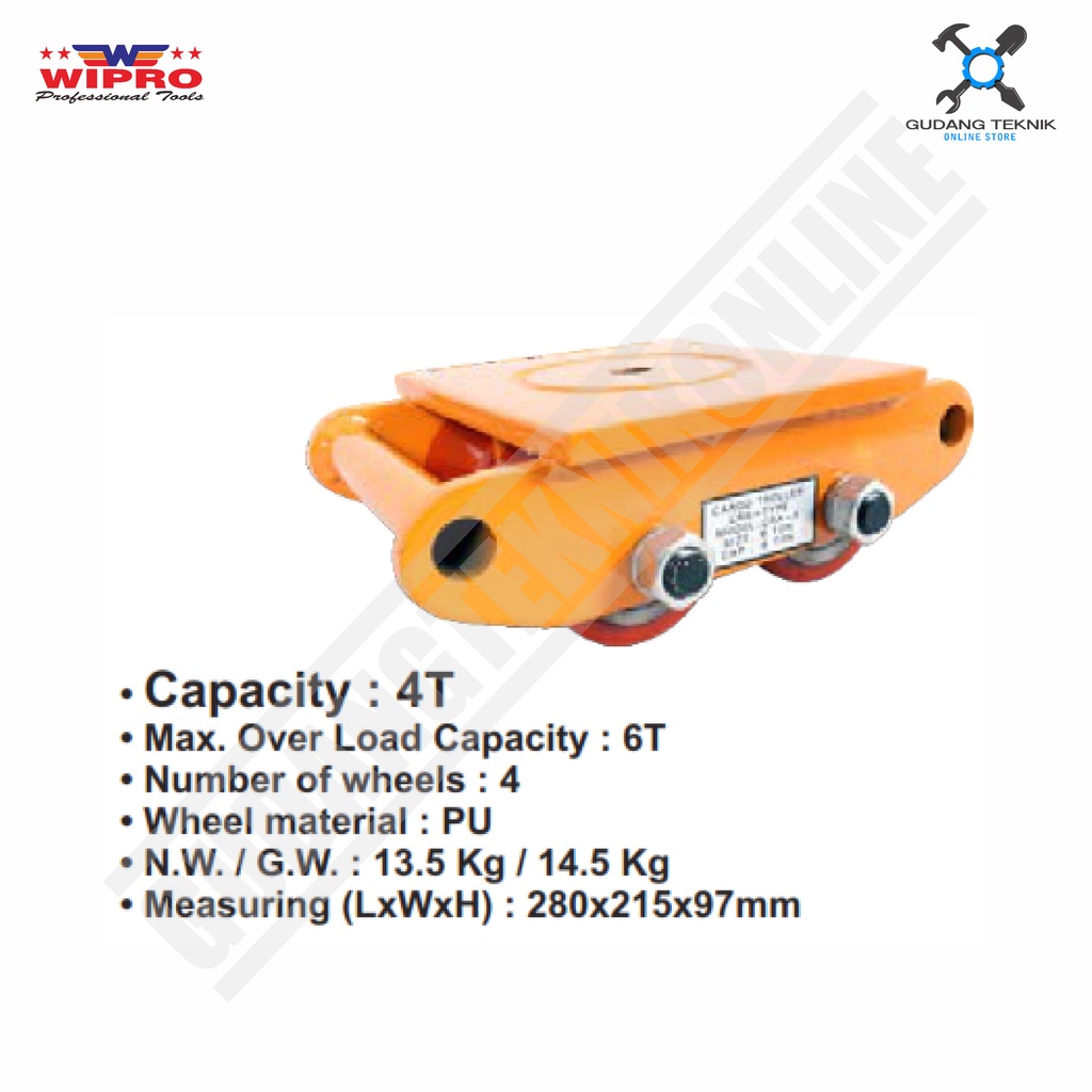 Roller Tank Cargo Trolley 6 Ton WIPRO CRO-4 / Roller Mover Tank Machine 6ton WIPRO CRO-4