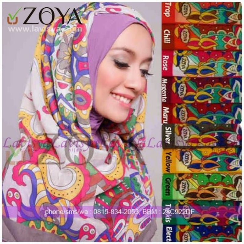 zoya segi empat/jilbab zoya