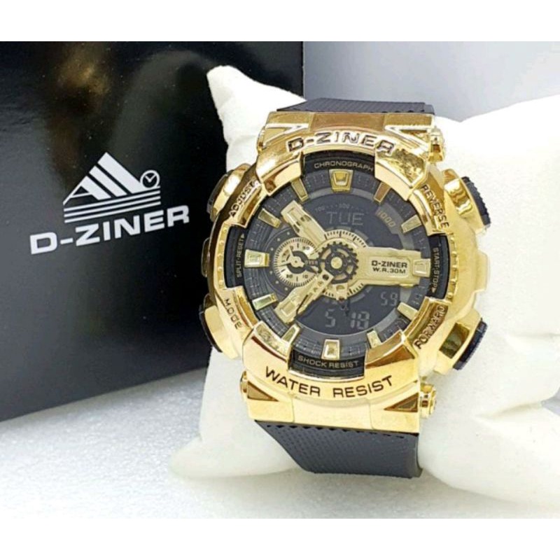 JAM TANGAN SPORT PRIA_D_ZINER_8295_ORI  AUTOLIGHT DUAL TIME WATER RESIST JAM TANGAN DZ8295