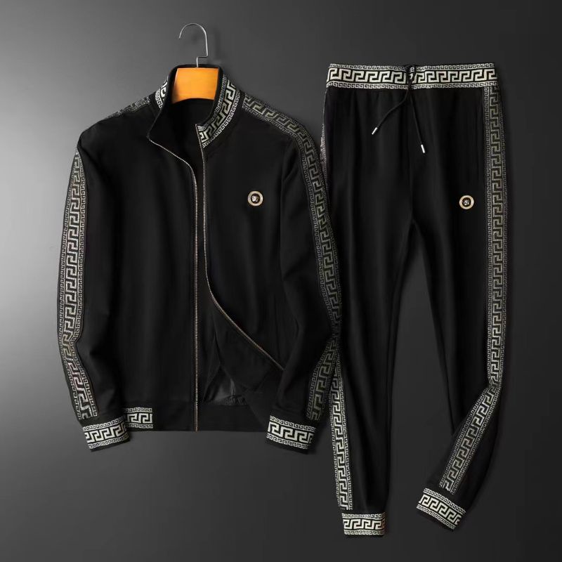 jaket setelan pria baju set celana cowok vers4ce jacket men hitam branded P1SHOES vip