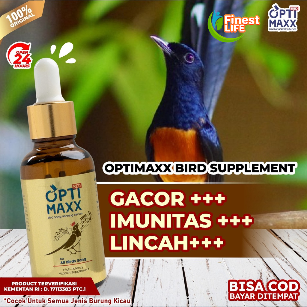 Vitamin Burung Optimaxx - Serum Gacor Suplemen Penggacor Suara Lovebird Murai Batu - Kicau Mania