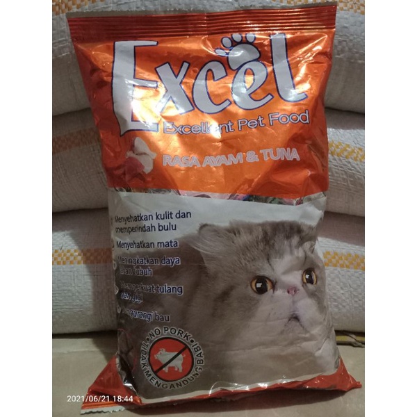 Makanan kucing Excel Chicken&Tuna 500gram
