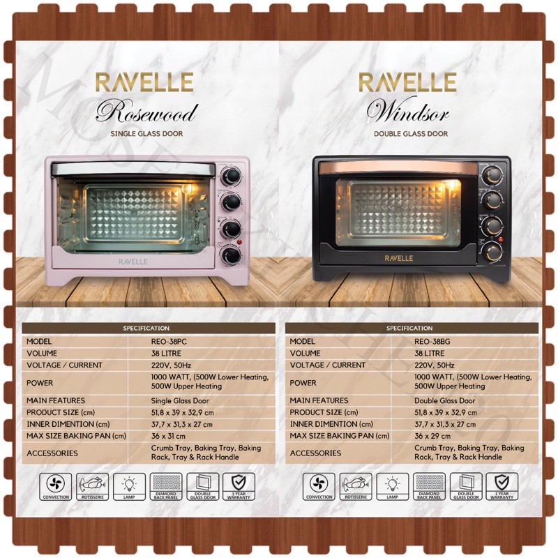 Oven Listrik Ravelle/Oven Low watt/Oven listrik murah/Oven Pink/Oven model baru/OVEN 500WATT