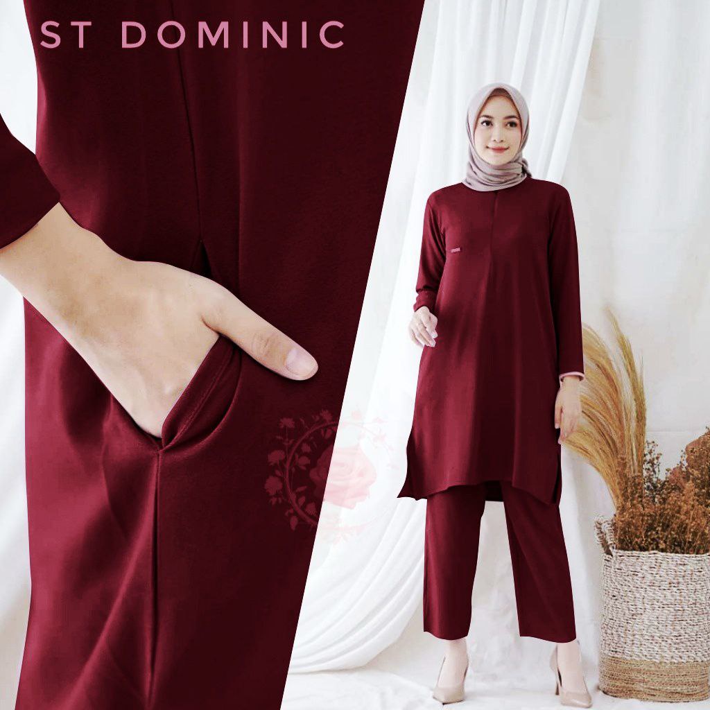 ST DOMINIC / SETELAN FASHION WANITA TERLARIS / PAKAIAN SANTAI / MUSLIM / TERBARU / LENGAN PANJANG