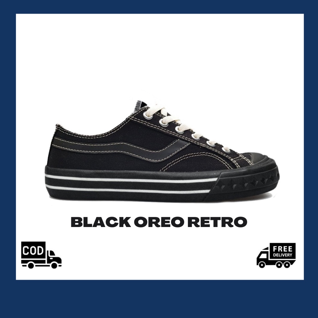 ORIGINAL Sepatu Lokal Not Ventela Public Low Black White Sneakers Kasual Pria Wanita
