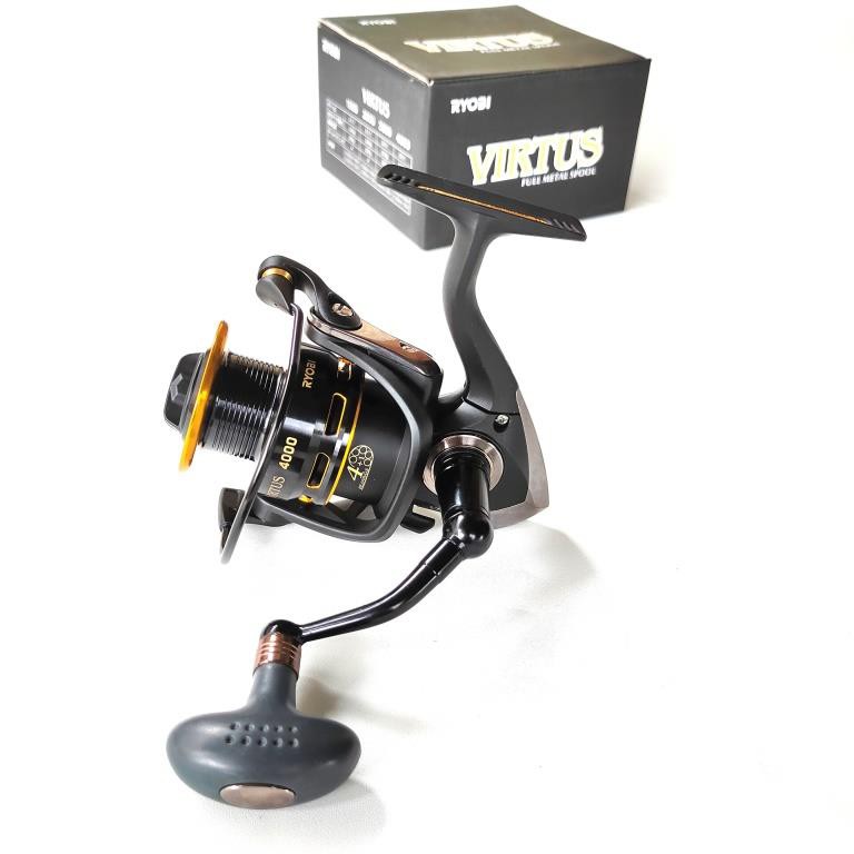 Reel Pancing Spinning Ryobi Virtus 4000 Power Handle Max Drag 5 Kg  Merk