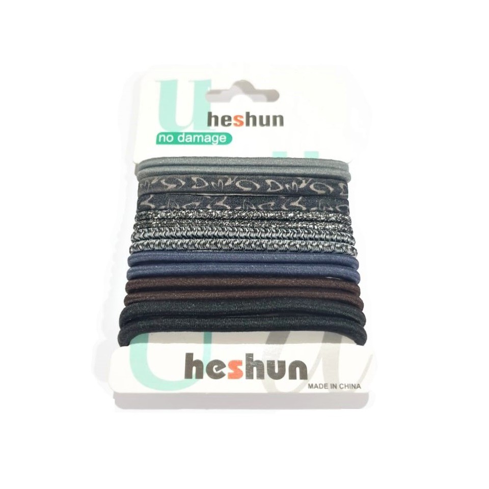 [14pcs] Ikat Rambut Ponytail Korea Tebal Set isi 14pcs Tebal Gelang Karet Kuncir Rambut Hair Ties-IRPKset-NAVY(14pcs)