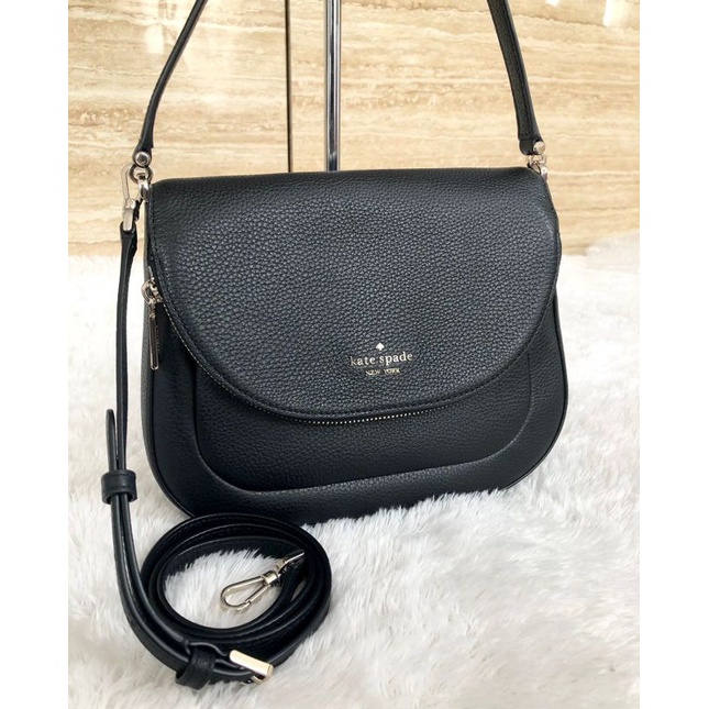 KS Leila Medium Flap Shoulder Black bag/tas ks ori/tas ks authentic