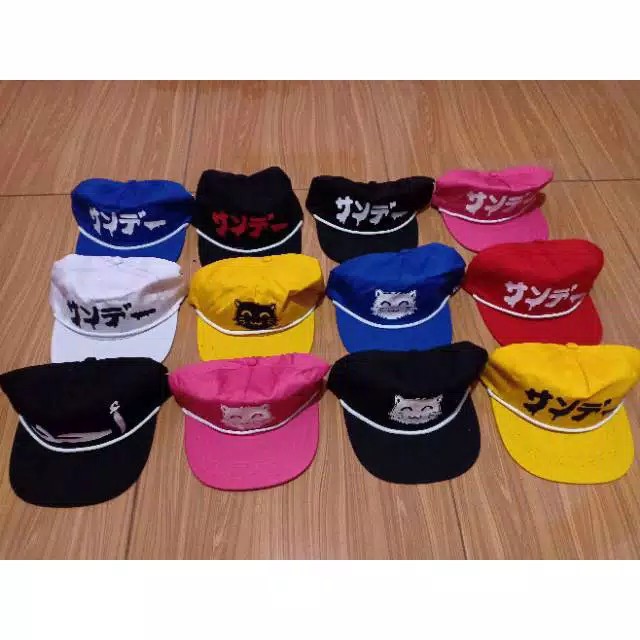 Topi Snapback (Sunday Sunday) / TOPI SB KATAKANA SUNDAY SUNDAY SABLON KONEKO / Snapback katakana Sun