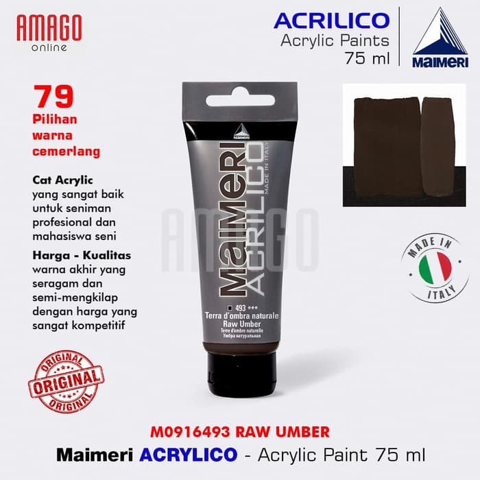 MAIMERI ACRILICO - ACRYLIC PAINT - RAW UMBER - 75ML - M0916493