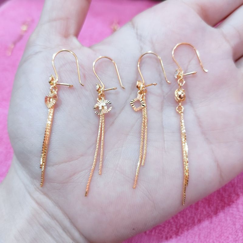 ANTING JURAI PANJANG PERAK ASLI 925 LAPIS EMAS