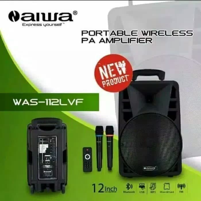 Speaker Metting Portable Aiwa 12 inch isi 2 mic wirelles