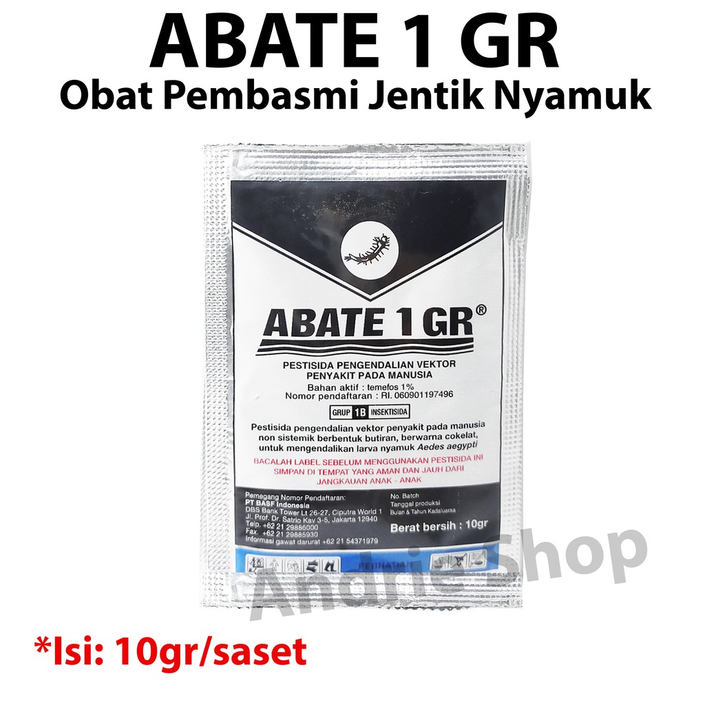 ABATE 1 GR KEMASAN SACHET 10 gram BUBUK  PEMBASMI JENTIK NYAMUK