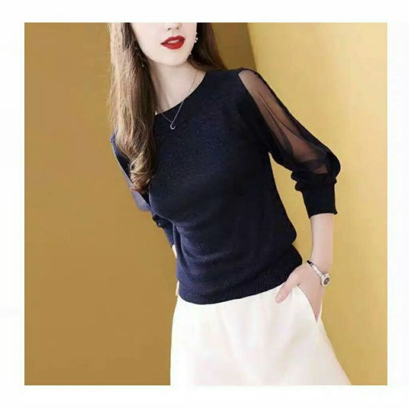 Cv Atasan wanita rajut import/Baju atasan rajut cewek baju blouse rajut wanita import korea kekinian