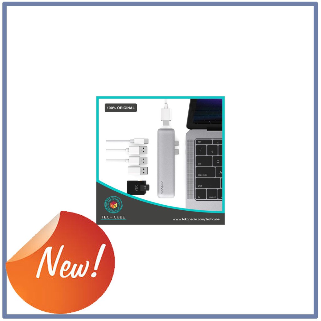 Promo DODOCOOL DC53 7in1 USB Type C Hub for Macbook Pro Multifungsi Satechi Elegan