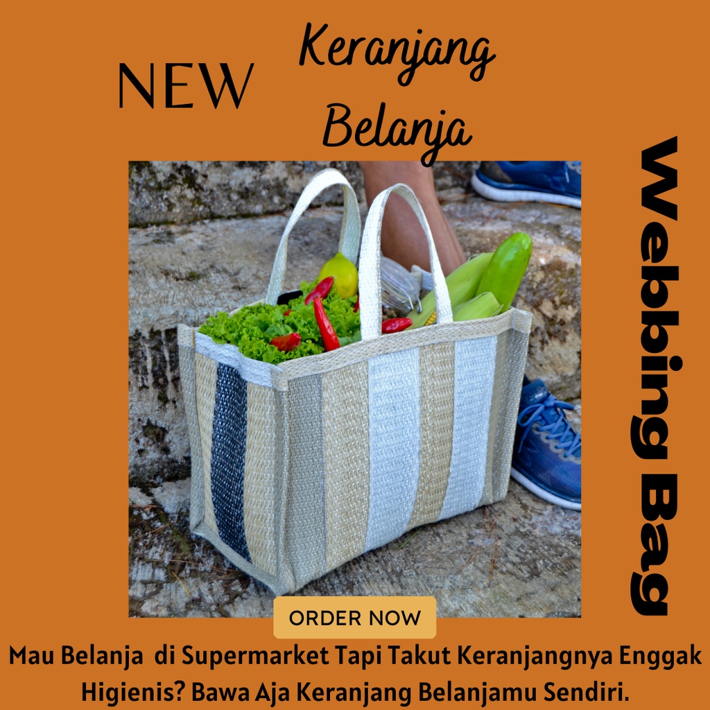 Lebih Kuat, Tas Anyam, Tas Hajatan, Tas Belanja, Webbing Bag, Tas Belanja Malang Ukuran Besar
